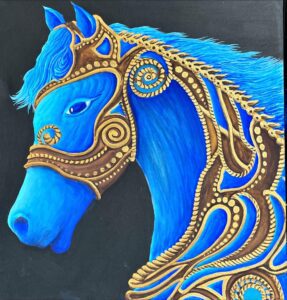 Caballo azul