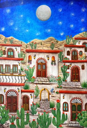 Noche estrellada en el pueblo