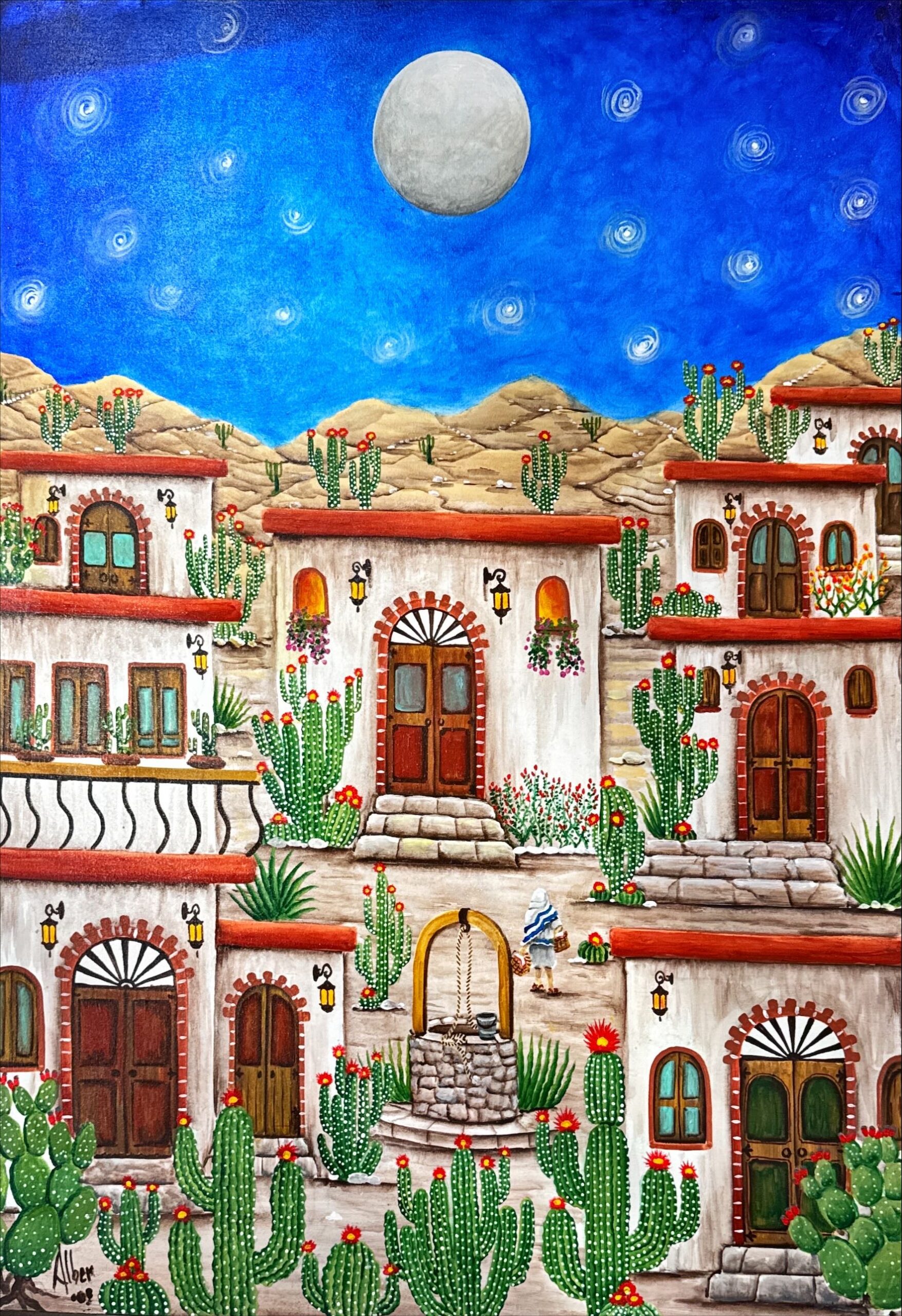 Noche estrellada en el pueblo