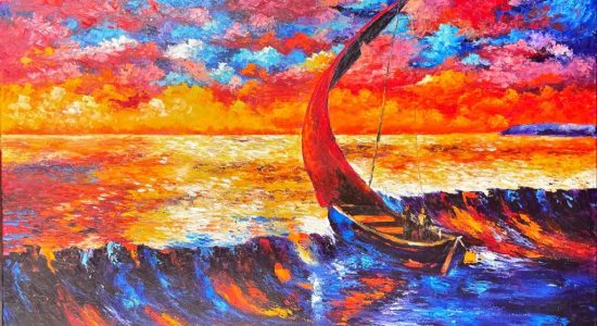 Navegante en el atardecer